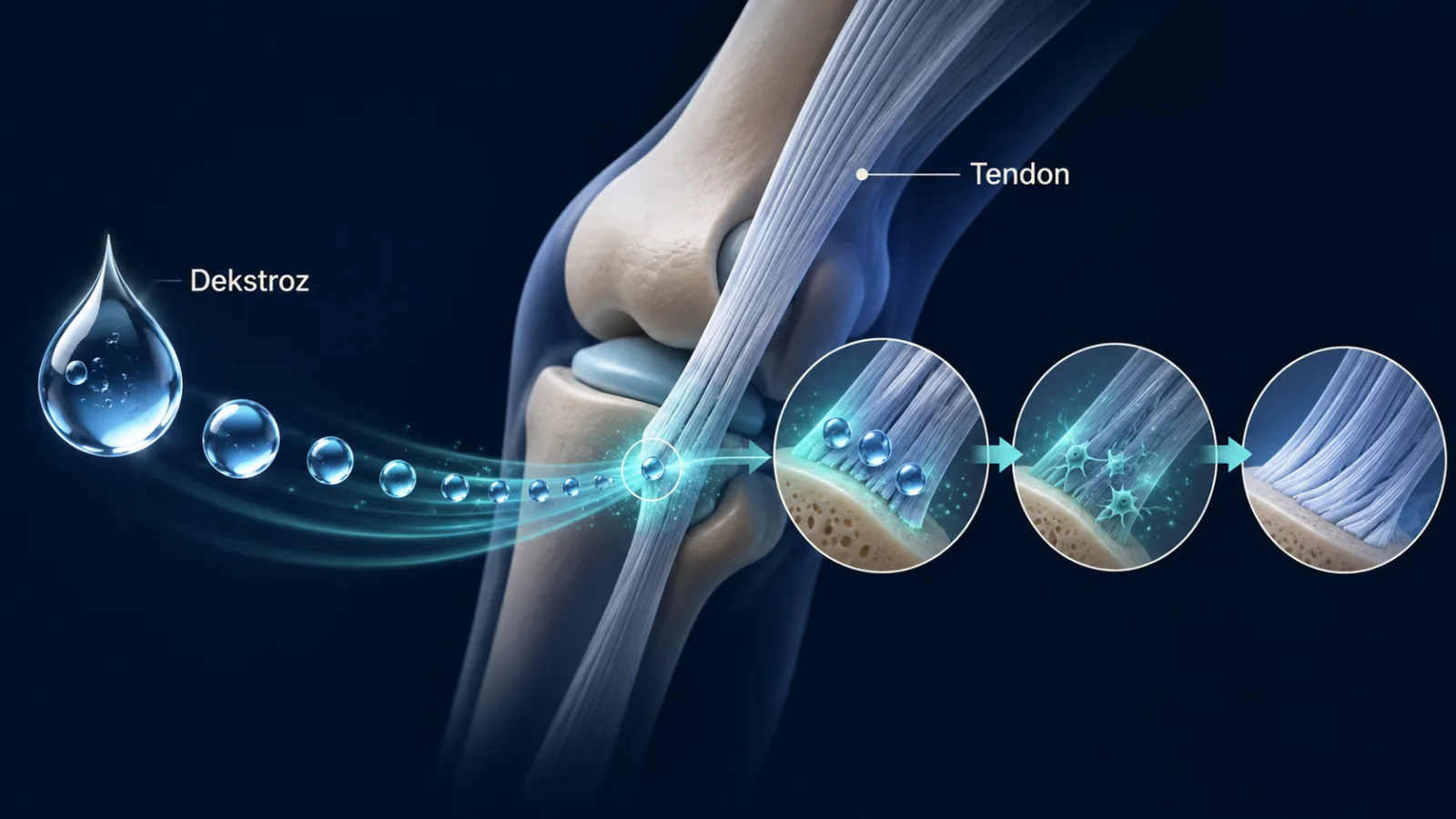 Proloterapi için treatment_mechanism rolünde sade hasta bilgilendirme şeması; gerçek görüntü değildir.